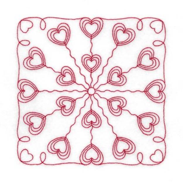 Picture of Heart Square Machine Embroidery Design