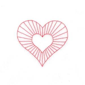 Picture of Heart Redwork Machine Embroidery Design