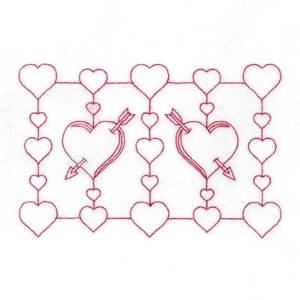 Picture of Hearts & Arrows Machine Embroidery Design