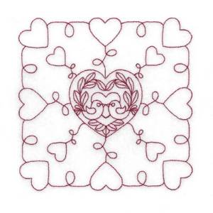 Picture of Love Bird Square Machine Embroidery Design