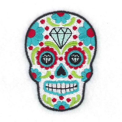Diamond Skull Machine Embroidery Design