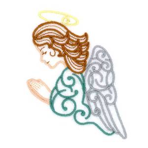 Picture of Angel Filigree Praying Machine Embroidery Design