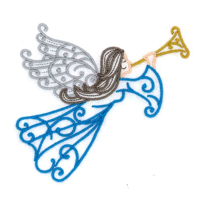 Angel Filigree With Horn Machine Embroidery Design