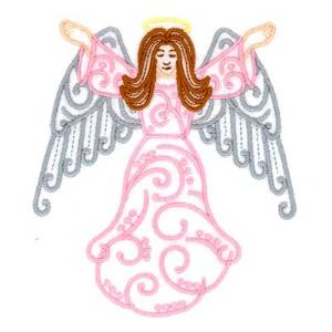 Picture of Angel Filigree Flying Machine Embroidery Design