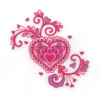 Jacobean Heart Machine Embroidery Design