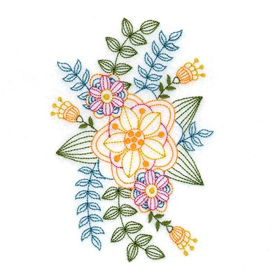 Vintage Flowers Machine Embroidery Design
