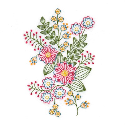 Vintage Spring Flowers Machine Embroidery Design