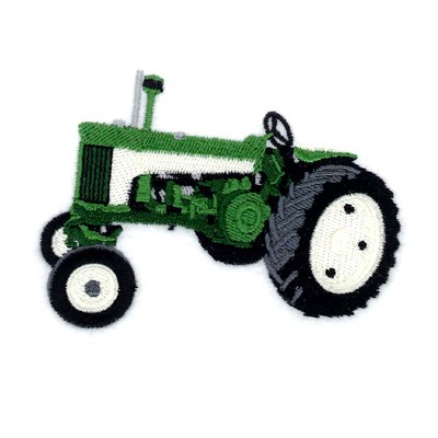 Antique Green Tractor Machine Embroidery Design