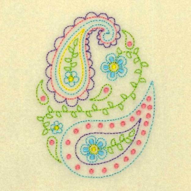 Picture of Paisley Easter Egg Machine Embroidery Design