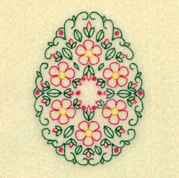 Picture of Daisy Easter Egg Machine Embroidery Design