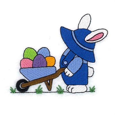 Bunny With Wheelbarrow Machine Embroidery Design