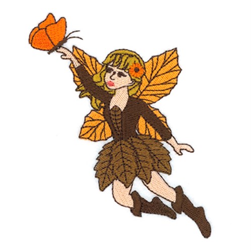 Autumn Fairy with Butterfly Machine Embroidery Design