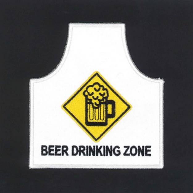 Picture of Beer Drinking Zone Apron Machine Embroidery Design