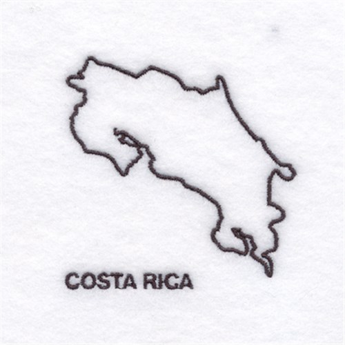 Country of Costa Rica Machine Embroidery Design