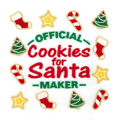 Official Cookies for Santa Maker Machine Embroidery Design