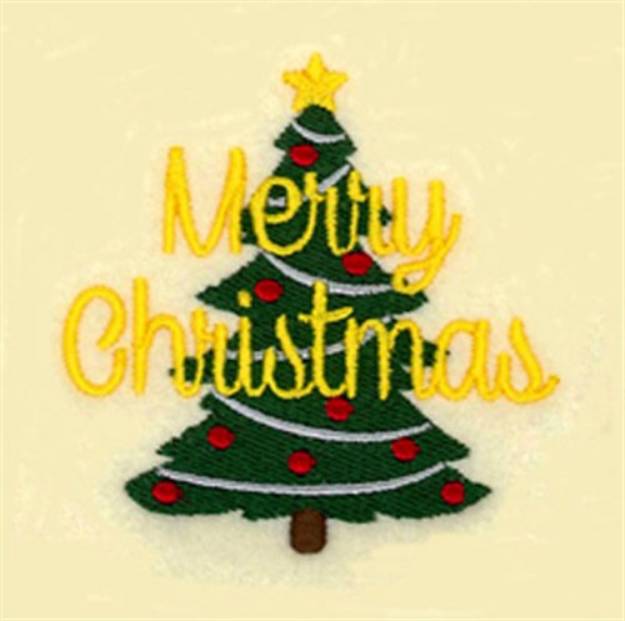 Picture of Merry Christmas Ornament Machine Embroidery Design