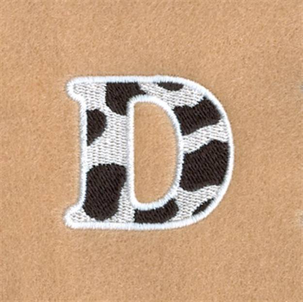 Picture of D Cow Font 1 1/2" High Machine Embroidery Design