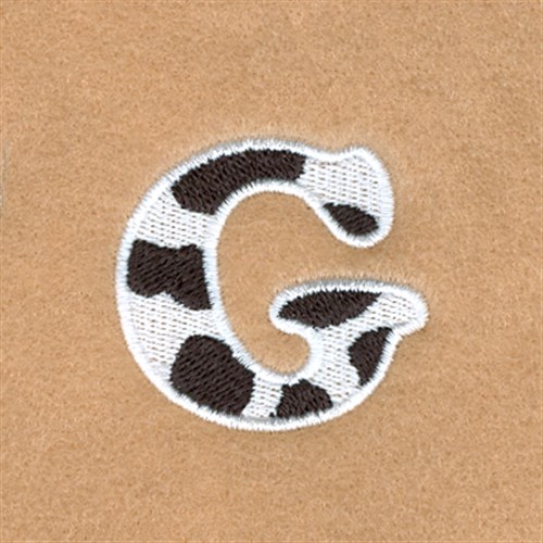 G Cow Font 1 1/2" High Machine Embroidery Design