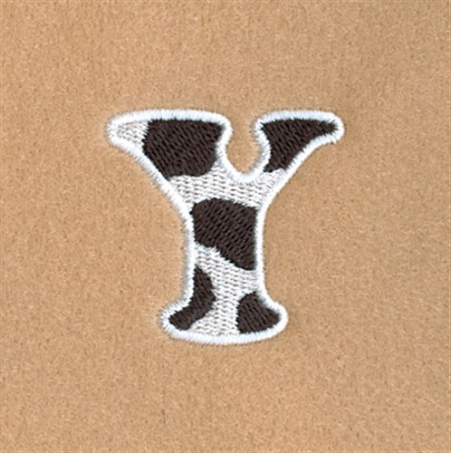 Y Cow Font 1 1/2" High Machine Embroidery Design