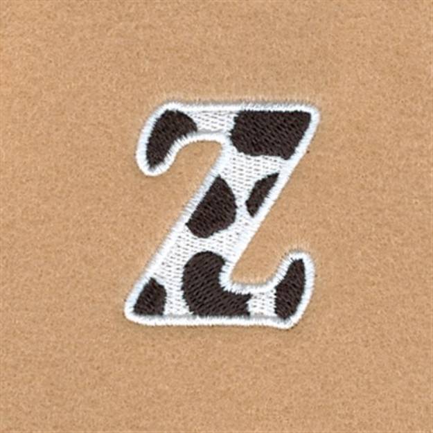 Picture of Z Cow Font 1 1/2" High Machine Embroidery Design