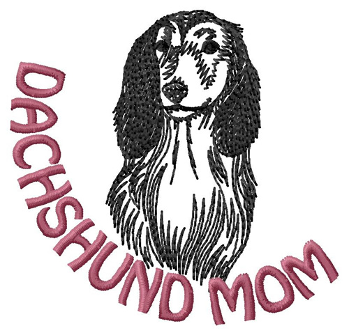 Dachshund Mom Machine Embroidery Design