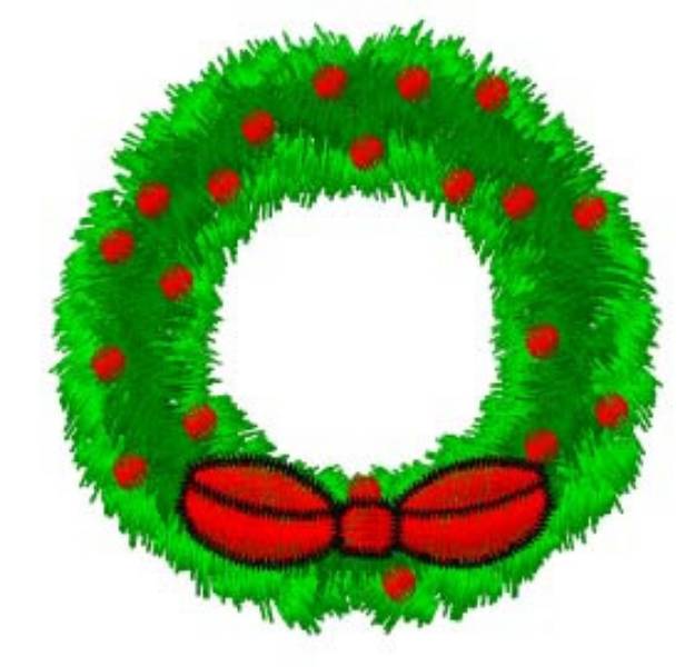 Picture of Christmas Wreath Machine Embroidery Design