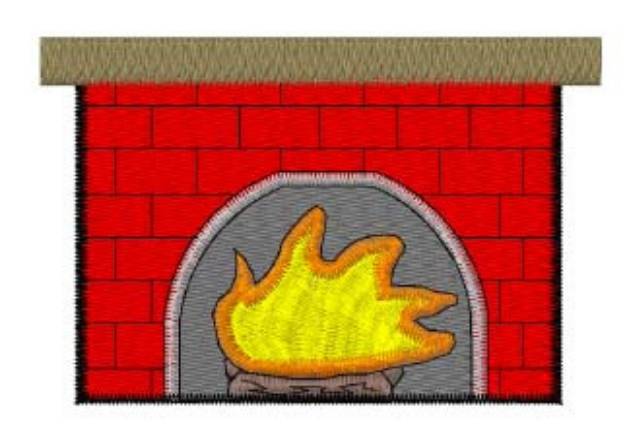 Picture of Fireplace Machine Embroidery Design