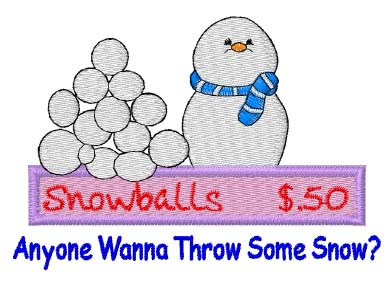 Throw Some Snow Machine Embroidery Design