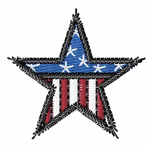 USA Flag Star Machine Embroidery Design