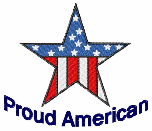 Proud American Star Machine Embroidery Design