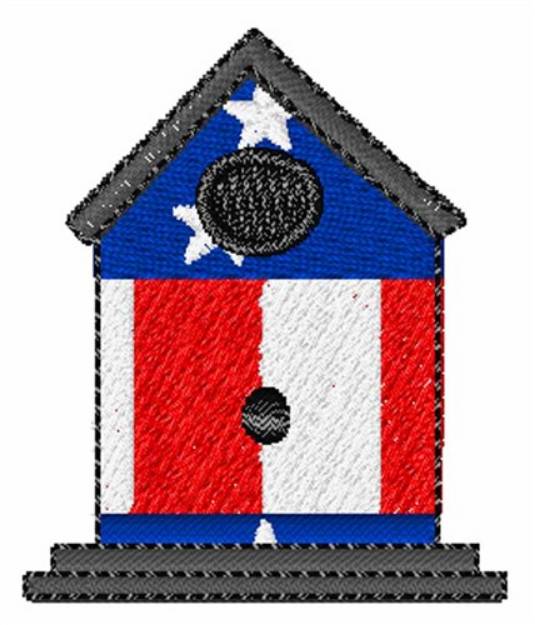 Picture of Patriotic Birdhouse Machine Embroidery Design