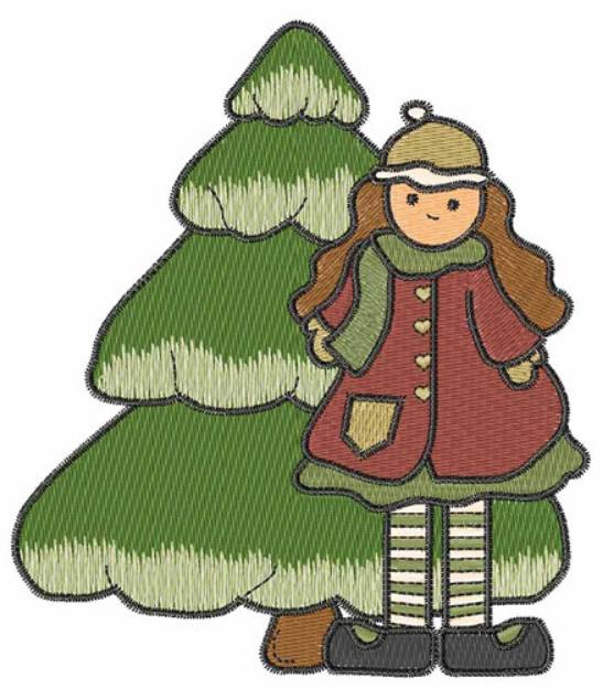 Picture of Christmas Girl Machine Embroidery Design