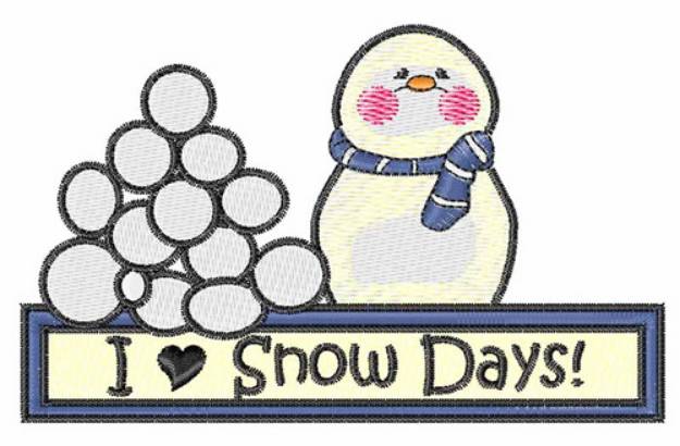 Picture of I Love Snow Days Machine Embroidery Design