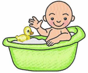 Picture of Babys Bath Machine Embroidery Design