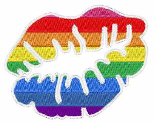 Picture of Rainbow Kiss Machine Embroidery Design