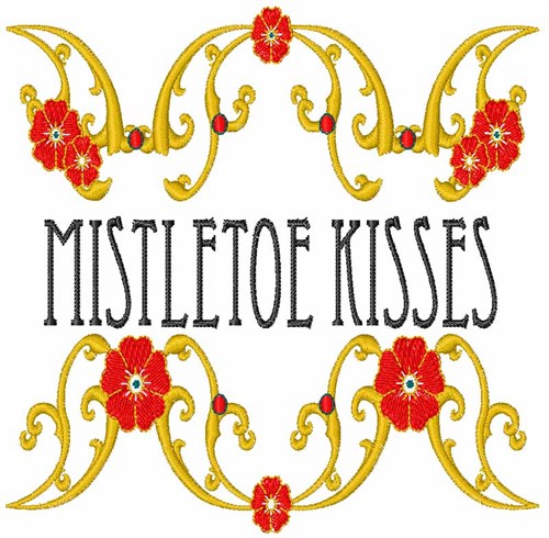 Mistltoe Kisses Machine Embroidery Design