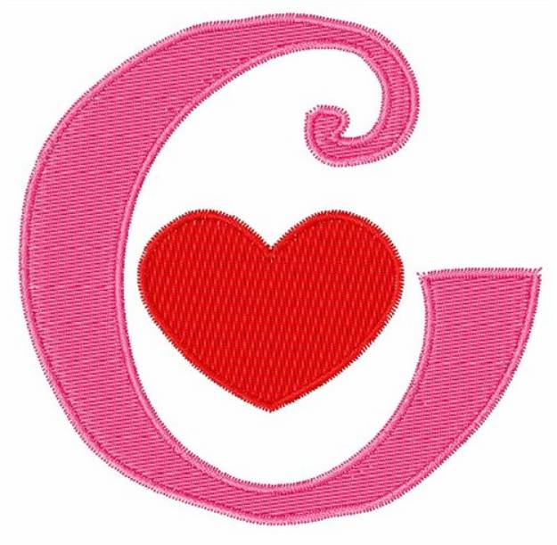 Picture of Valentine Lowercase c Machine Embroidery Design