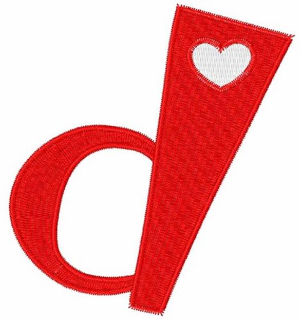 Picture of Valentine Lowercase d Machine Embroidery Design