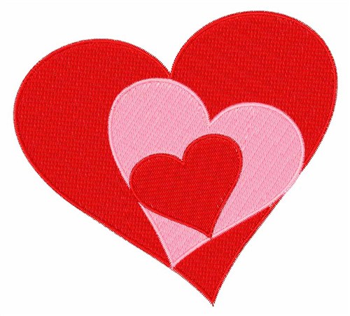 Red Hearts Machine Embroidery Design