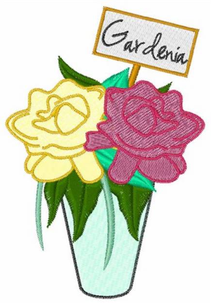 Picture of Gardenia Machine Embroidery Design