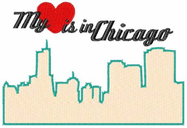 Picture of Heart In Chicago Machine Embroidery Design