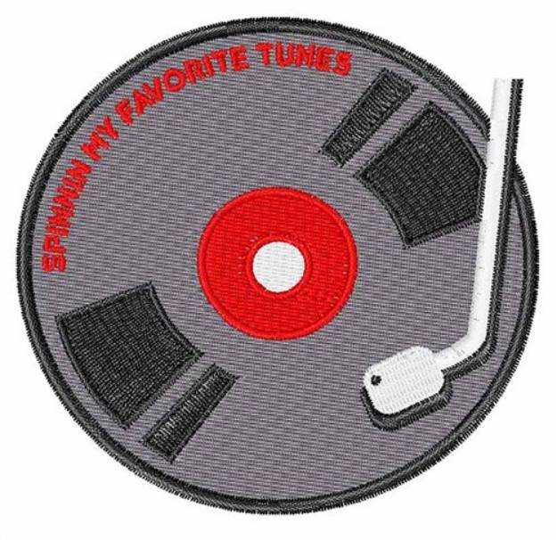 Picture of Record Spinning Tunes Machine Embroidery Design