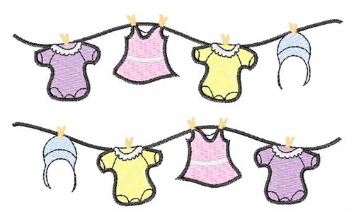 Baby Clothes Line Machine Embroidery Design
