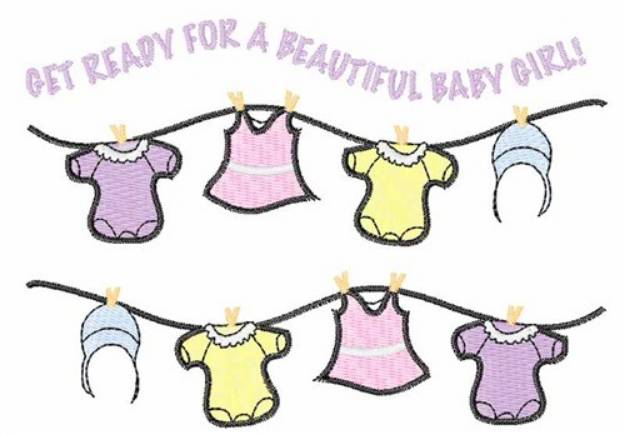 Picture of Get Ready Baby Girl Machine Embroidery Design