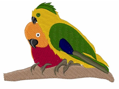 Two Parakeets Machine Embroidery Design
