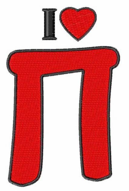 Picture of I love Pi Machine Embroidery Design