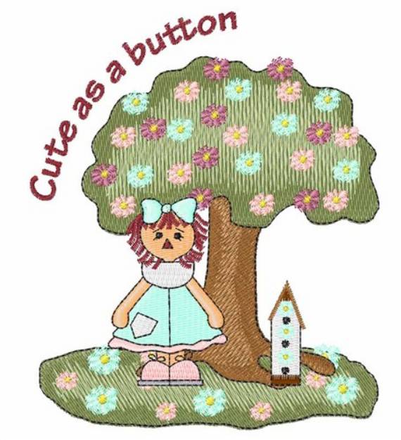 Picture of Cute as a Button Machine Embroidery Design