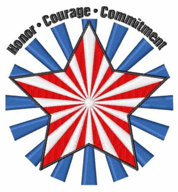 Picture of Honor Courage Commitment Machine Embroidery Design