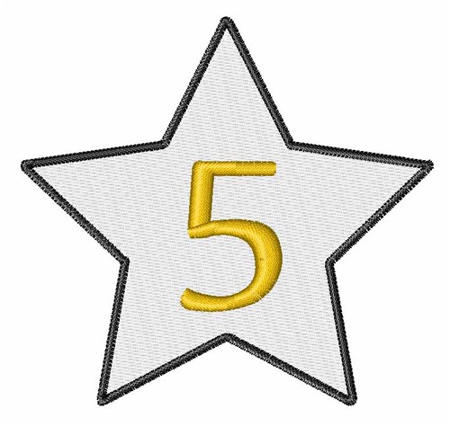 Star Number 5 Machine Embroidery Design