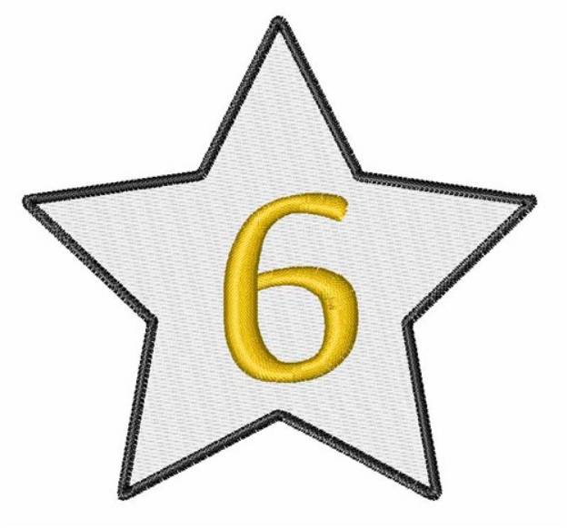 Picture of Star Number 6 Machine Embroidery Design